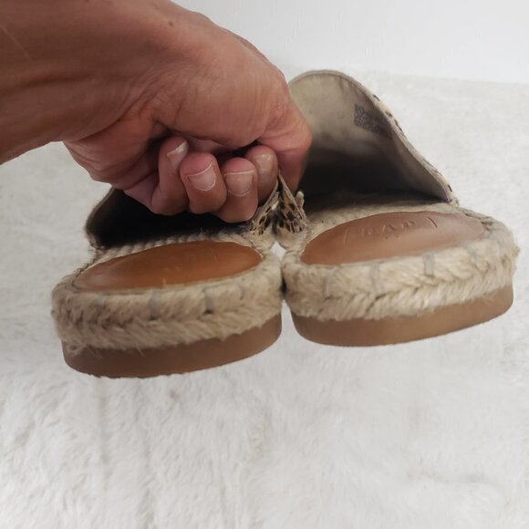 Gap Brown Leopard Hair on Hide Jute Sole Slip On Espadrille Size 11 - Picture 13 of 16